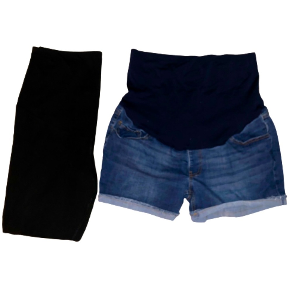 Maternity Bundle/Lot Over Belly Leggings & Jean Shorts Size Large